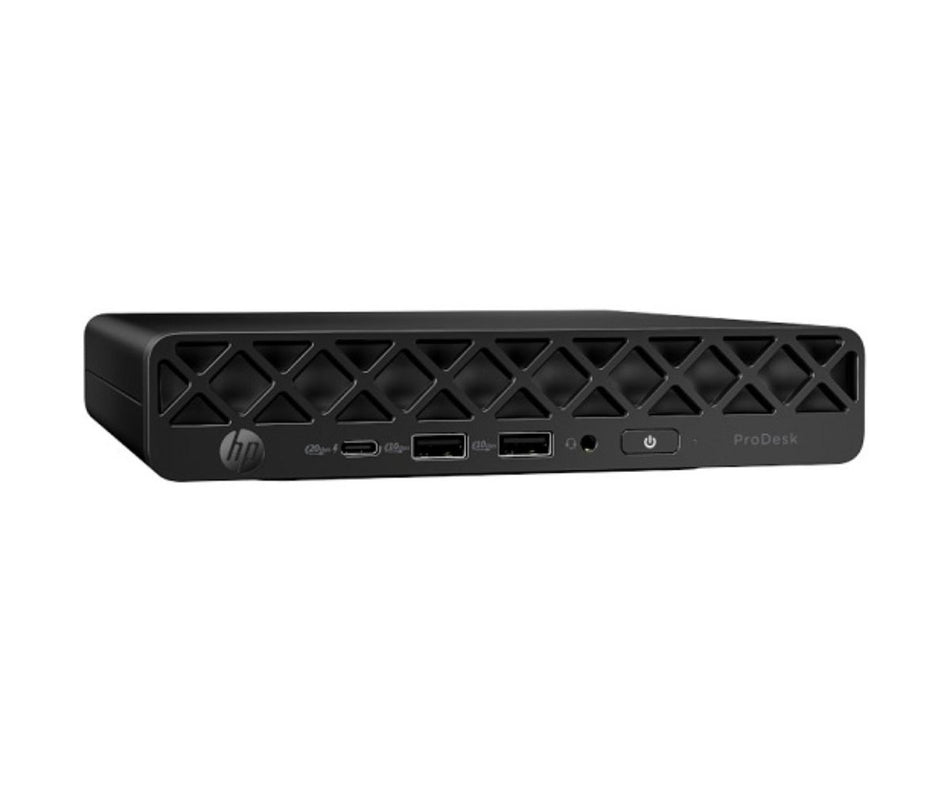 HP ProDesk 4 G1i Mini Ultra 7 265T 16GB (1x16GB) DDR5 512GB M.2 SSD Value SSD Win 11 Pro 64 Wi Fi 6E + Bluetooth 5.3 HP 125 BLK Wired Keyboard+Mouse Combo HP Tamper Lock HP 3 year Onsite Desktop Bundled Support